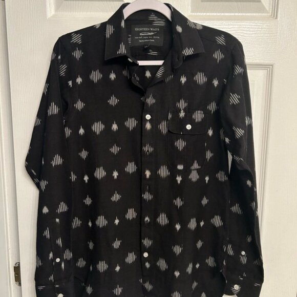 Eighteen Waits Black Patterned Men's Shirt - Picture 1 of 5